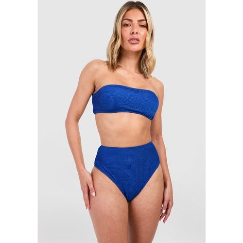 Slip bikini Mix & Match a vita alta effetto goffrato - boohoo - Modalova