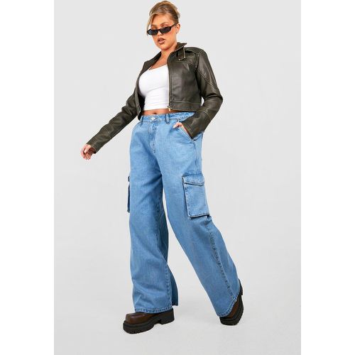 Jeans Cargo Plus Size Basic a vita alta - boohoo - Modalova