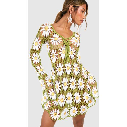 Vestido Mini De Croché Premium Con Flores - boohoo - Modalova