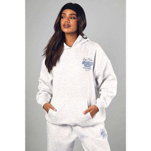 Felpa oversize con slogan Dsgn Studio Sports e cappuccio - boohoo - Modalova