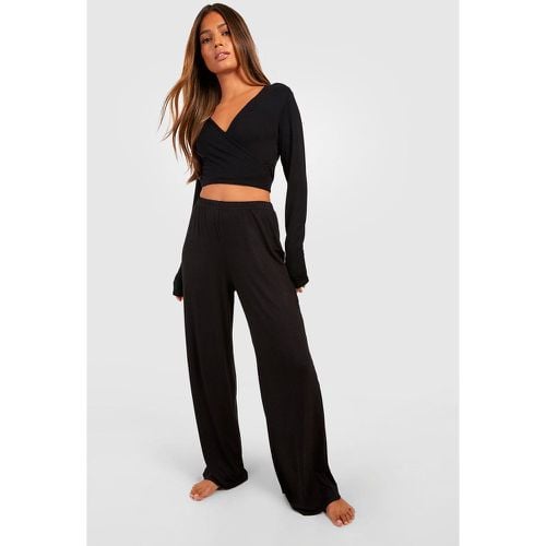 Pantalón De Pernera Ancha Y Tela Jersey Suave - boohoo - Modalova