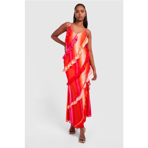 Vestido Maxi Escalonado Con Volante En Degradado - boohoo - Modalova