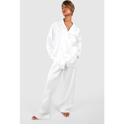 Bridal Diamante Shirt And Trouser Pyjama Set - boohoo - Modalova