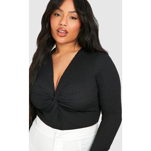 Body Plus Size con trama e dettagli attorcigliati - boohoo - Modalova