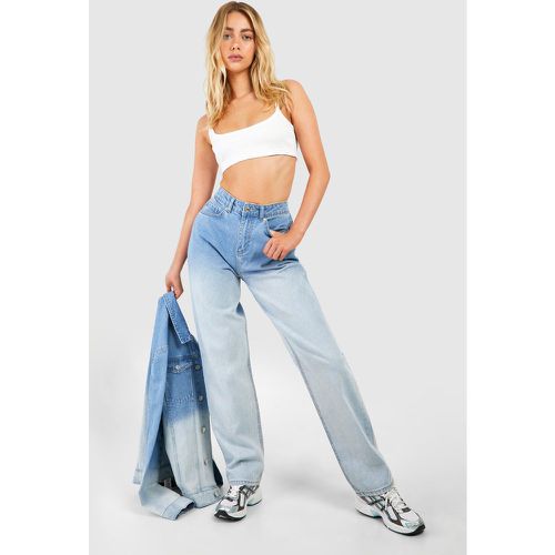 Jeans dritti sfumati, Azzurro - boohoo - Modalova