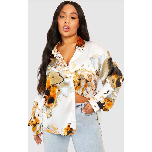 Camicia Plus Size oversize con stampa astratta - boohoo - Modalova