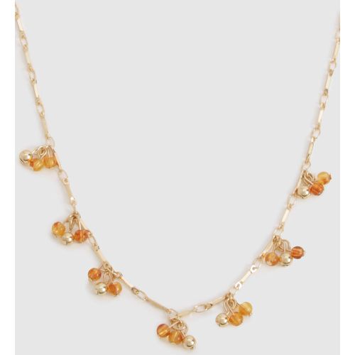 Amber Beaded Cluster Necklace - boohoo - Modalova