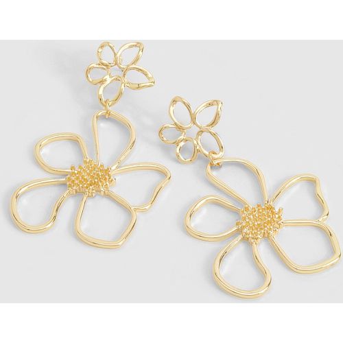 Floral Wire Detail Drop Earrings - boohoo - Modalova