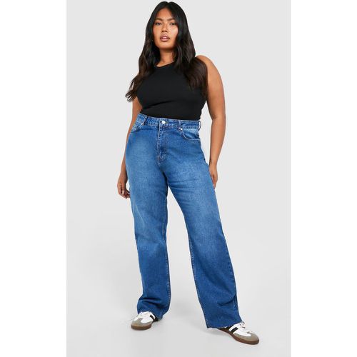 Jeans dritti alla caviglia Plus Size in lavaggio acido - boohoo - Modalova