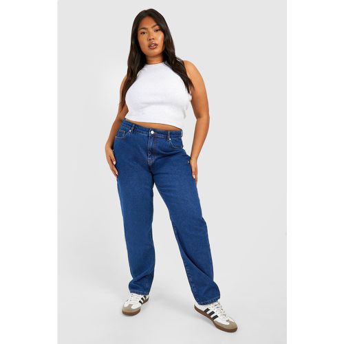 Jeans Mom Plus Size comodi, Azzurro - boohoo - Modalova