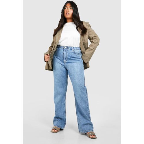 Jeans dritti Plus Size in lavaggio acido - boohoo - Modalova