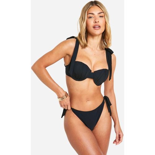 Top bikini da sposa in organza con laccetti sulle spalle - boohoo - Modalova