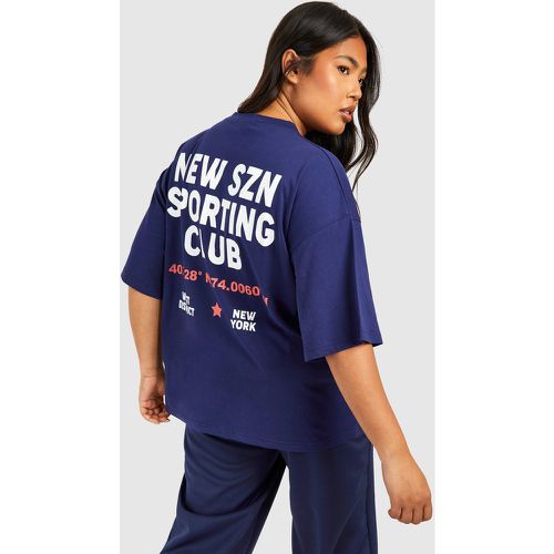 Camiseta Plus Oversize Con Estampado New Szn Sports Club - boohoo - Modalova