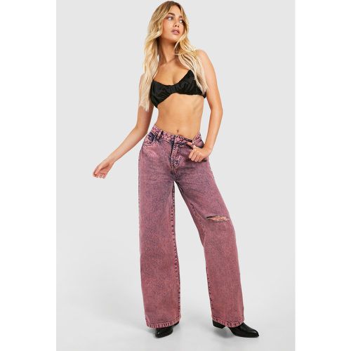 Pink Washed Wide Leg Jean, Pink - boohoo - Modalova