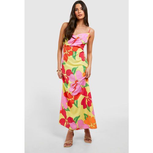 Floral Cowl Maxi Slip Dress, Pink - boohoo - Modalova