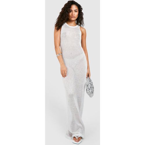 Vestito maxi da mare Petite in maglia glitterata - boohoo - Modalova