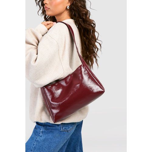 Textured Patent Shoulder Bag, Rojo - boohoo - Modalova