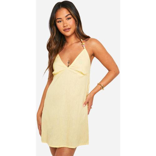 Vestido Mini Con Escote Halter Y Cuentas De Corazón - boohoo - Modalova