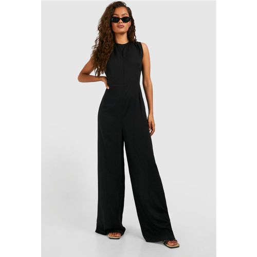 Linen Look Sleeveless Jumpsuit - boohoo - Modalova