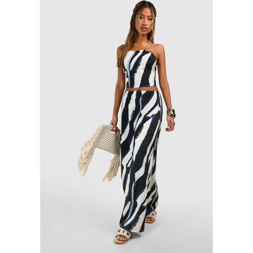 Zebra Print Bandeau & Split Maxi Skirt - boohoo - Modalova