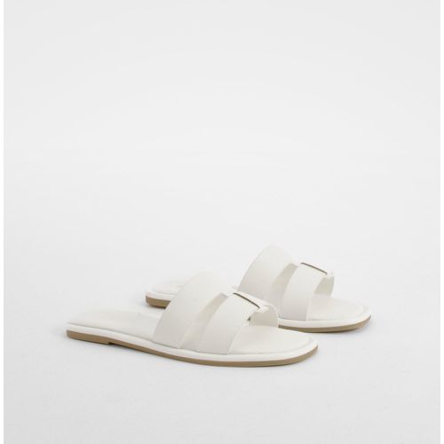 Woven Mule Sandals, Bianco - boohoo - Modalova