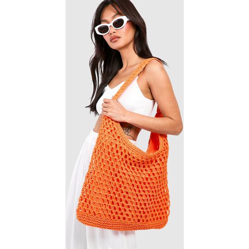 Slouchy Straw Beach Bag, Naranja - boohoo - Modalova