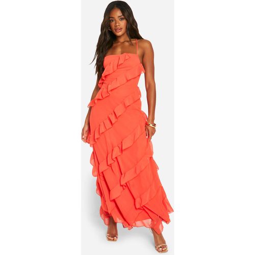 Chiffon Ruffle Strappy Back Maxi Dress - boohoo - Modalova