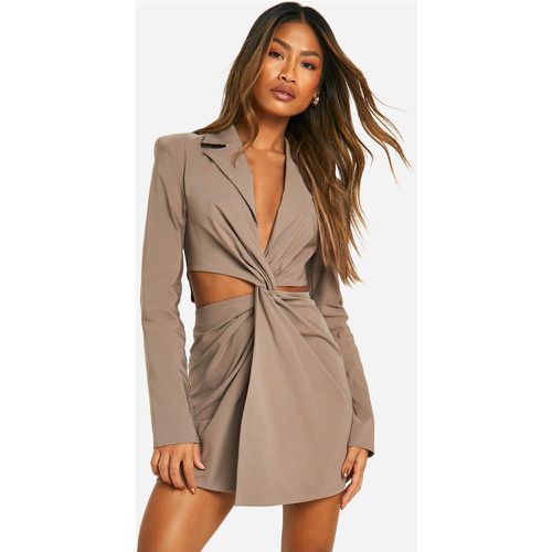 Vestito Blazer in bengala con dettagli attorcigliati - boohoo - Modalova