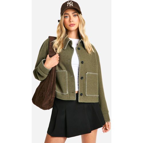 Chaqueta De Camionero Con Costuras En Contraste - boohoo - Modalova