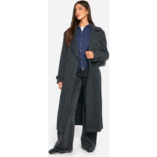 Cappotto Trench effetto lana con trama - boohoo - Modalova