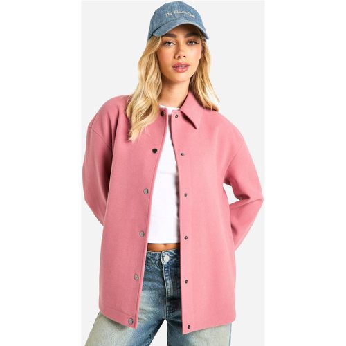 Shacket oversize effetto lana, Pink - boohoo - Modalova