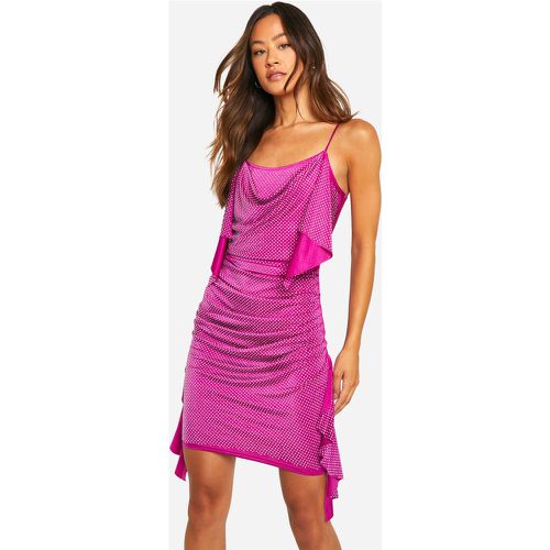 Vestido Tall Mini Drapeado Con Costuras Adhesivas - boohoo - Modalova