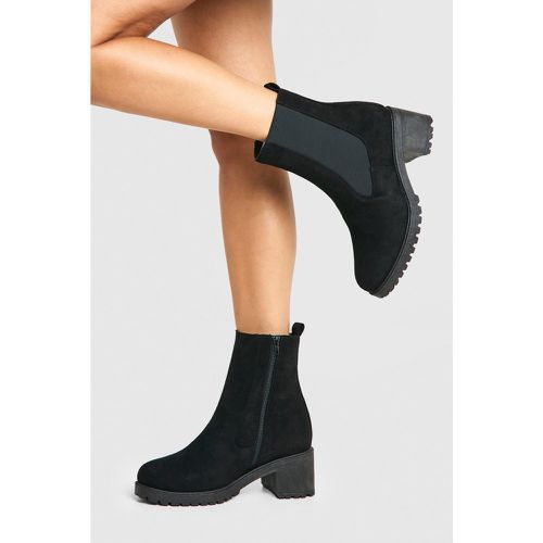 Botas Chelsea De Holgura Ancha Con Panel Elástico Y Etiqueta - boohoo - Modalova