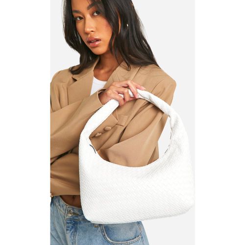 Woven Shoulder Bag, Blanco - boohoo - Modalova