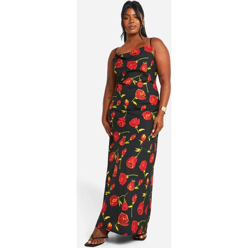 Vestito maxi Plus Size a fiori con rose - boohoo - Modalova