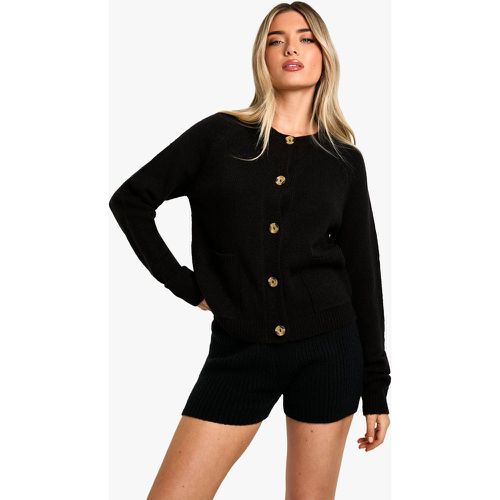 Cardigan squadrato in maglia morbida con tasche - boohoo - Modalova