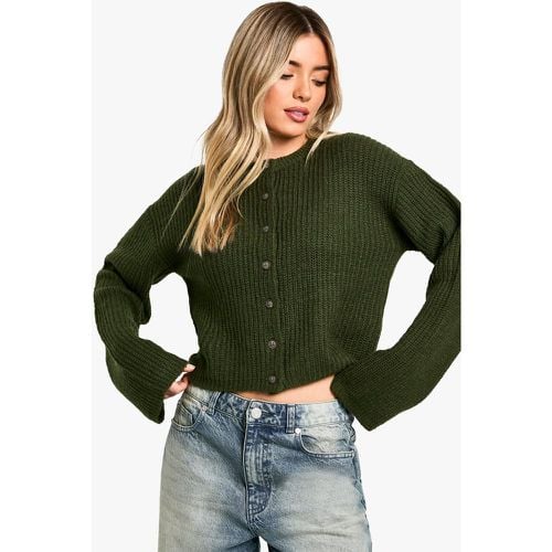 Cardigan corto a girocollo in maglia morbida - boohoo - Modalova