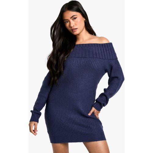 Vestido Jersey Mini De Canalé Ancho Con Escote Bardot - boohoo - Modalova