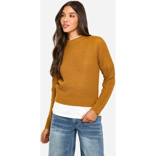 Maglione corto a girocollo Basic - boohoo - Modalova