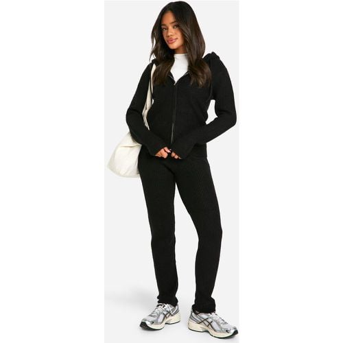 Tuta sportiva in maglia morbida fine con zip e cappuccio - boohoo - Modalova