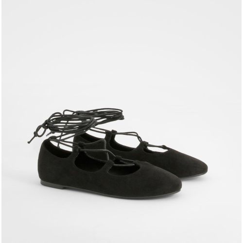 Ballerine con laccetti, Nero - boohoo - Modalova