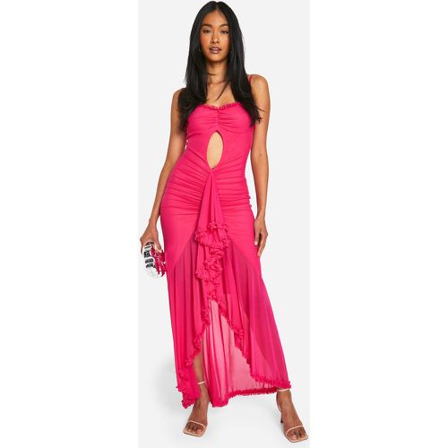 Vestito maxi super arricciato con finiture e cut-out - boohoo - Modalova