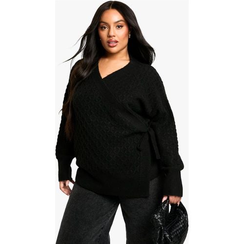 Cardigan scaldacuore Plus Size in maglia intrecciata morbida - boohoo - Modalova