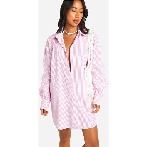 Vestito camicia da mare oversize a righe verticali - boohoo - Modalova