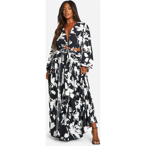 Vestito maxi Plus Size in chiffon con cut-out - boohoo - Modalova