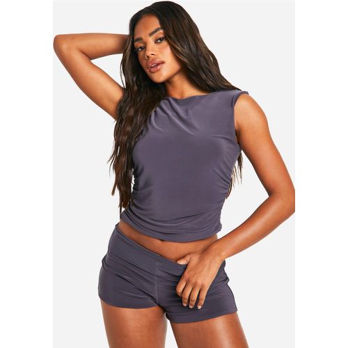 Double Layer Racer And Booty Short - boohoo - Modalova