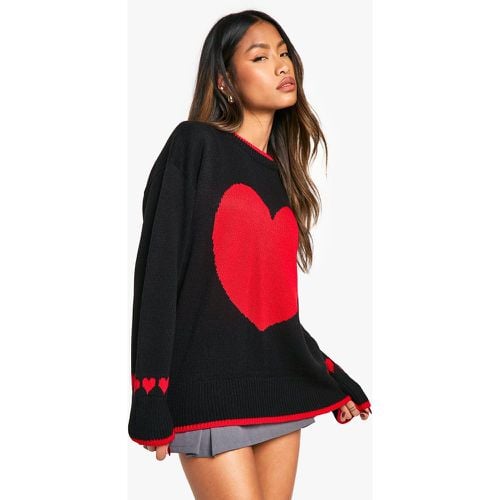 Jersey Oversize Navideño Con Estampado De Corazones - boohoo - Modalova