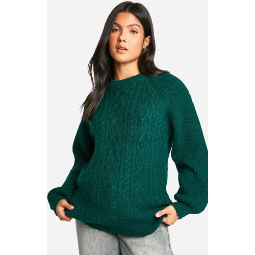 Maglione a girocollo Premaman oversize in maglia intrecciata - boohoo - Modalova