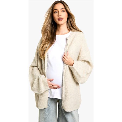 Chaqueta Premamá Bomber Oversize De Punto Y Borreguito - boohoo - Modalova