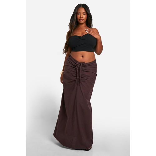 Plus Cotton Ruched Maxi Skirt - boohoo - Modalova